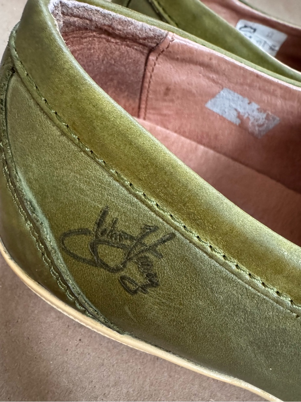 John Fluevog Men's Flight MXP Penny Loafers in green leather. Size 8 - Picture 5 of 11